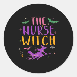 The Nurse Witch Halloween Classic T-Shirt Classic Round Sticker