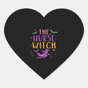 The Nurse Witch Halloween Classic T-Shirt Heart Sticker