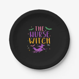 The Nurse Witch Halloween Classic T-Shirt Paper Plate
