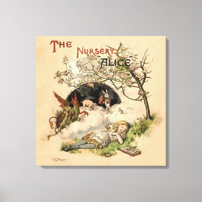 The Nursery Alice 1890 Vintage Wonderland Cover Canvas Print (Front)