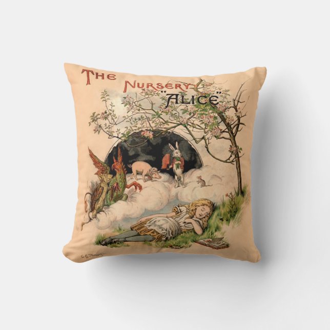 The Nursery Alice 1890 Vintage Wonderland Cover Cushion (Front)