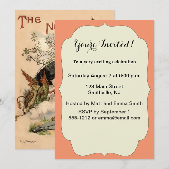 The Nursery Alice 1890 Vintage Wonderland Cover Invitation (Front/Back)