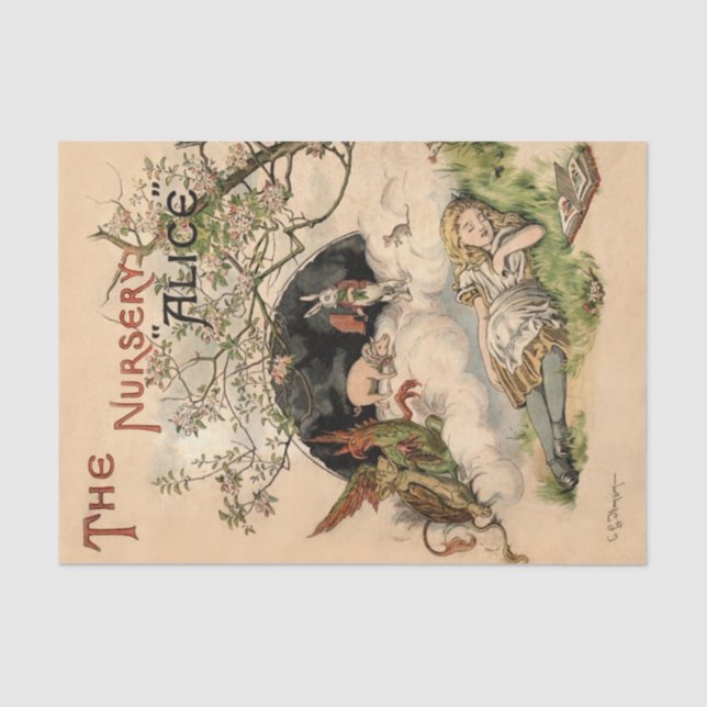 The Nursery Alice 1890 Vintage Wonderland Cover Tissue Paper (Front)