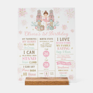The Nutcracker 1st Birthday Milestone Birth Stats  Acrylic Sign