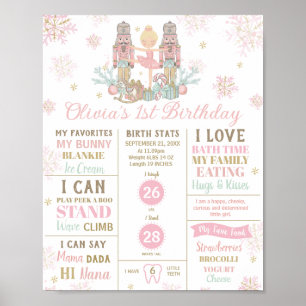 The Nutcracker 1st Birthday Milestone Birth Stats  Poster