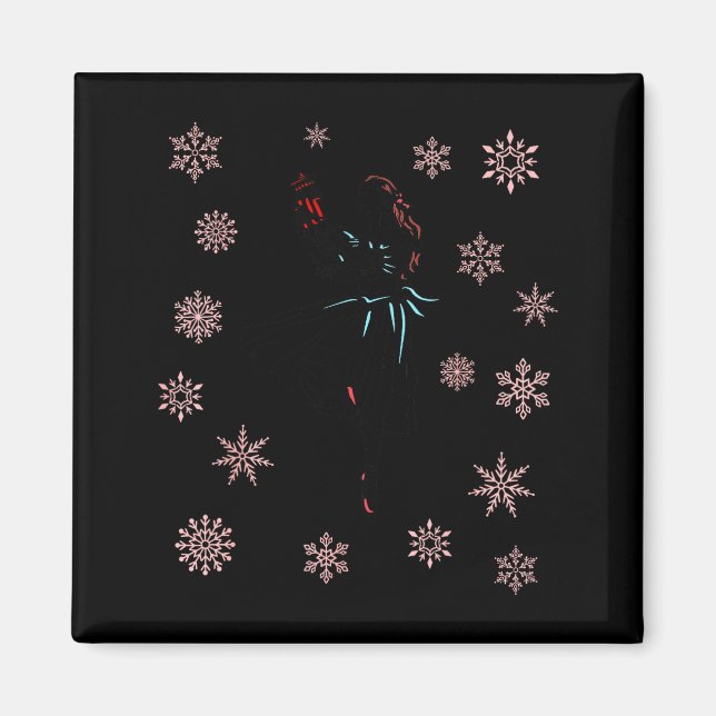 The Nutcracker Ballet And Clara Ballerina Christma Magnet (Front)