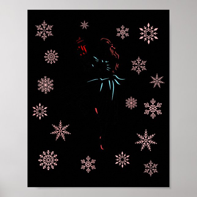 The Nutcracker Ballet And Clara Ballerina Christma Poster (Front)