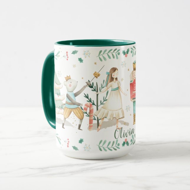 The Nutcracker Ballet Christmas Festive Gift Name  Mug (Front Left)