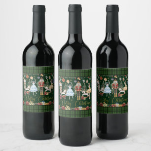 The Nutcracker Ballet Festive Merry Christmas  Wine Label
