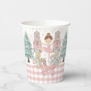 The Nutcracker Ballet Pastel Blush Pink Christmas Paper Cups