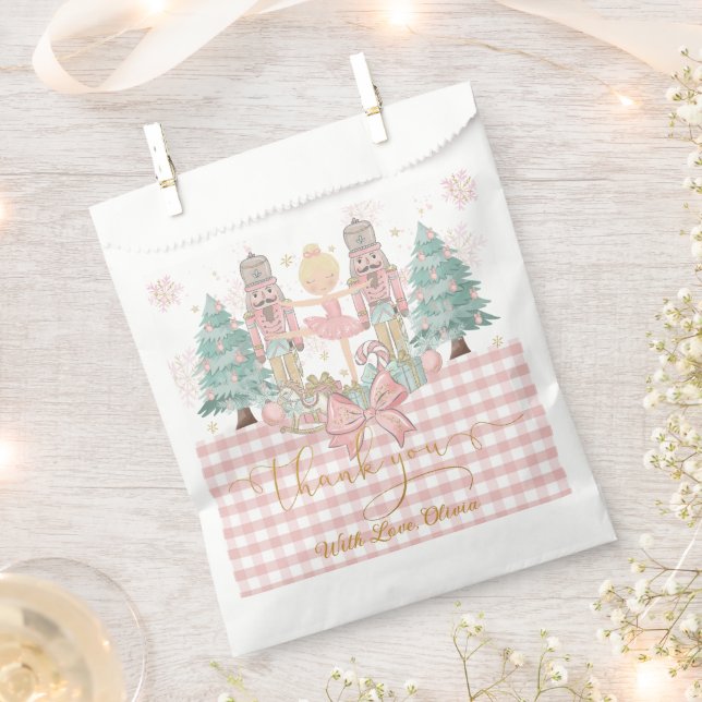 The Nutcracker Ballet Pastel Pink Christmas Blonde Favour Bags (Clipped)