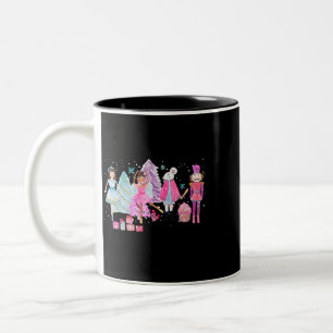 The Nutcracker Ballet Pink Christmas Plum Fairy Vi Two-Tone Coffee Mug