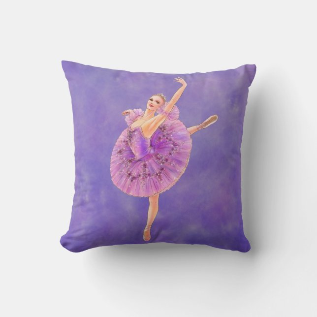 The Nutcracker Ballet Sugarplum Fairy Throw Pillow (Front)