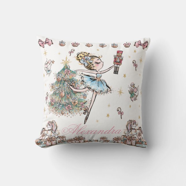 The Nutcracker Christmas Ballet Dance Girl Decor Cushion (Front)