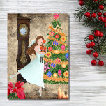 The Nutcracker Clara Act I Christmas Eve Ballet Holiday Card<br><div class="desc">The beautiful ballet holiday design is centered around the classic The Nutcracker production.  This design was inspired by Act I of the Nutcracker where Clara/Maria/Masha receives the Nutcracker as a gift.</div>
