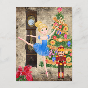 The Nutcracker Clara Act I Christmas Eve Holiday Postcard