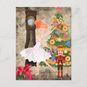 The Nutcracker Clara Act I Christmas Eve Holiday Postcard