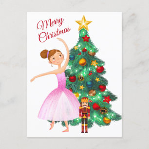 The Nutcracker Clara and The Nutcracker Christmas Holiday Postcard
