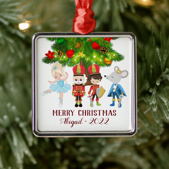 The Nutcracker, Clara, Mouse King Christmas Metal Tree Decoration (Tree)