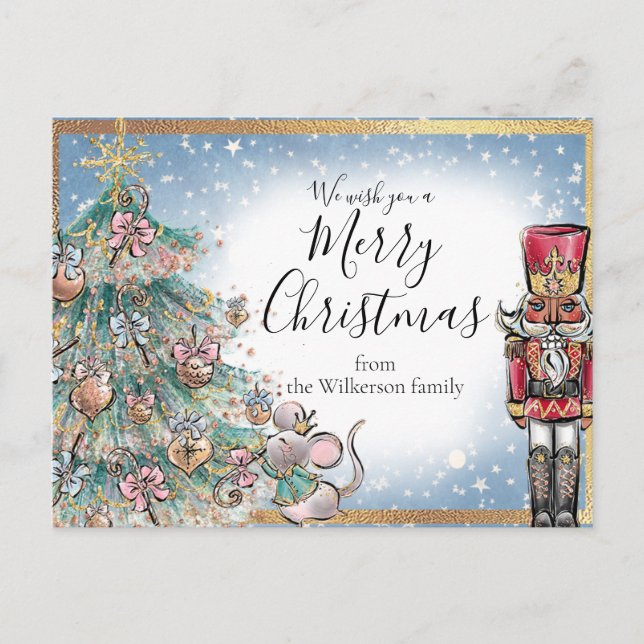 The Nutcracker Custom Name Merry Christmas Postcard (Front)