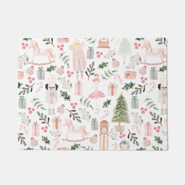The Nutcracker Holiday Watercolor Doormat (Front)