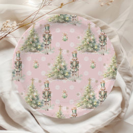The Nutcracker pink Winter Onederland birthday Paper Plate