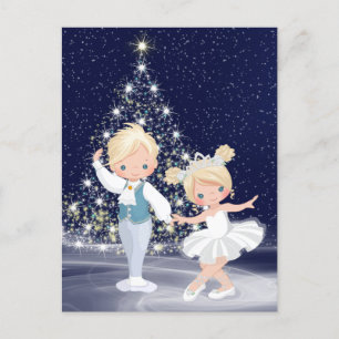 The Nutcracker Snow Queen and Cavalier Holiday Postcard