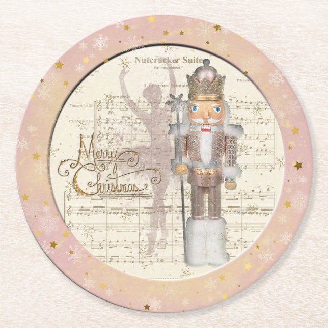 The Nutcracker Suite - Pink Sequins Paper Coaster (Front)