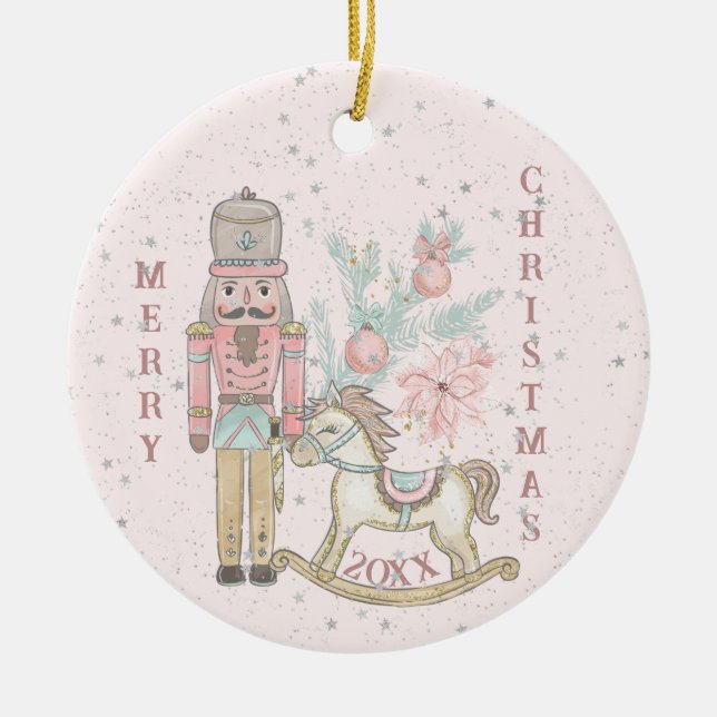 The Nutcracker Suite With His Rocking Horse Ceramic Tree Decoration (Front)