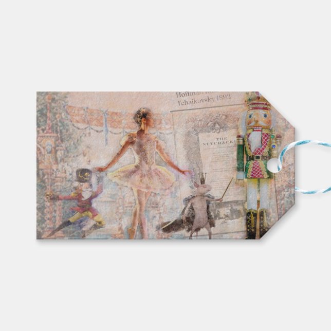 "The Nutcracker" Vintage Gift Tags (Front (Horizontal))