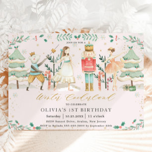 The Nutcracker Winter Onederland 1st Birthday  Inv Invitation