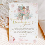 The Nutcracker Winter Onederland 1st Birthday  Thank You Card<br><div class="desc">Personalise this sweet pink winter onederland first birthday party thank you card with your party details easily and quickly, simply press the customise it button to further re-arrange and format the style and placement of the text.  Featuring whimsical characters from the Nutcracker in sweet pastel colours. A perfect coordinating thank...</div>