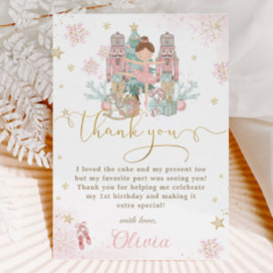 The Nutcracker Winter Onederland 1st Birthday  Thank You Card