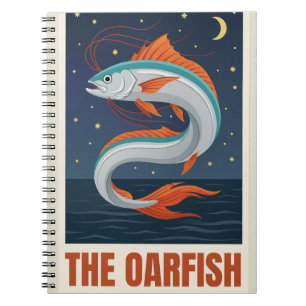 The Oarfish Tarot Card Crescent Moon Celestial Sta Notebook