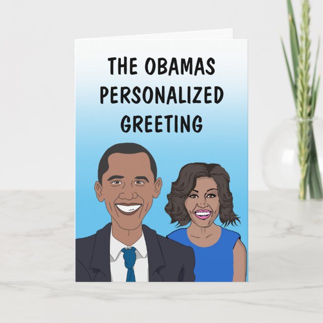 The Obamas Personalised Greeting Card (Front)