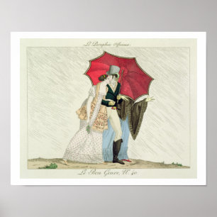 The Obliging Umbrella, plate 40 from 'Le Bon Genre Poster