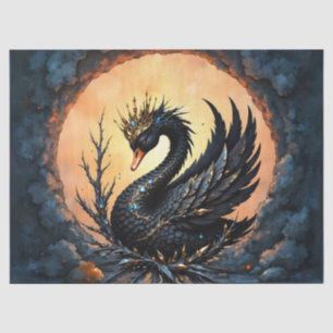 The Obsidian Swan of Moonlit Grace. In the twiligh Tissue Paper