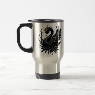 The Obsidian Swan of Moonlit Grace. In the twiligh Travel Mug
