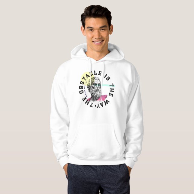 The Obstacle Is The Way – Marcus Aurelius Quote Hoodie (Front Full)