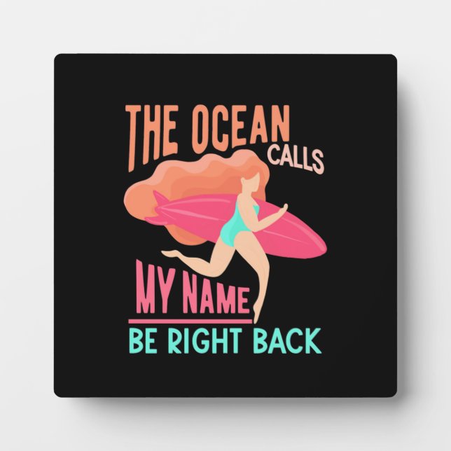 The Ocean Calls Surfer Plaque (Front)