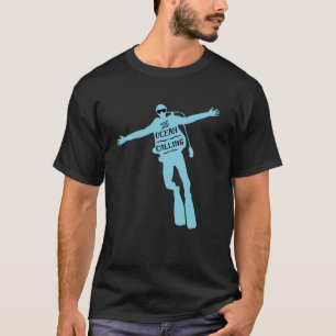 The Ocean Is Calling Diving Adventure Lover Vintag T-Shirt