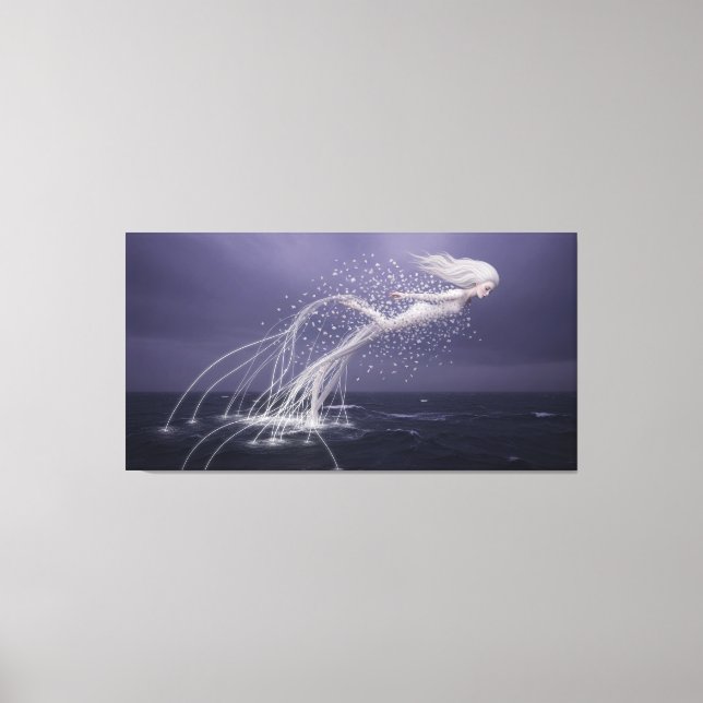 The Ocean Spirit’s Ethereal Flight Canvas Print (Front)