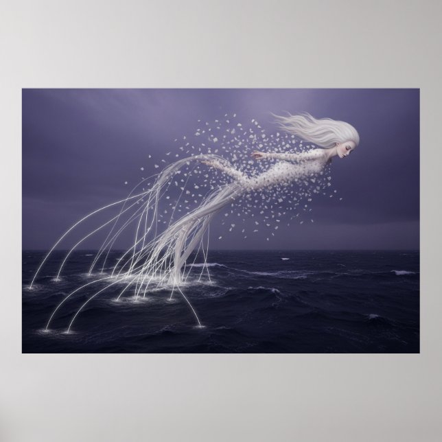 The Ocean Spirit’s Ethereal Flight Poster (Front)