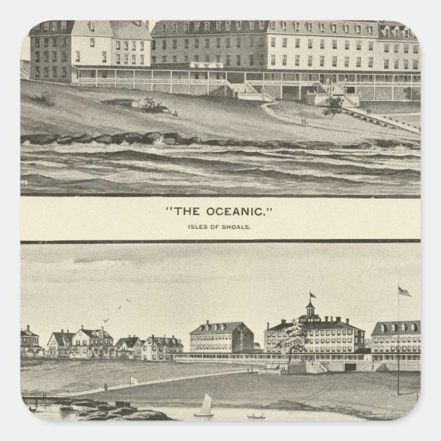 The Oceanic, Appledore House Square Sticker (Front)
