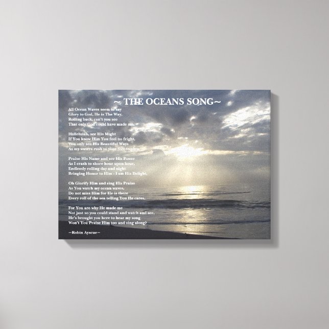 THE OCEANS SONG POEM CANVAS PRINT (Front)