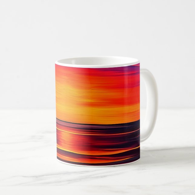 The ocean's sunset in an abstract form  coffee mug (Front Right)