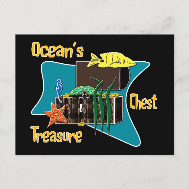 The ocean's treasure chest postcard (Front)
