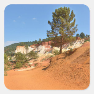 The ochre of Luberon in France Postcard  Square Sticker