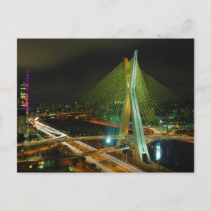 The Octavio Frias de Oliveira Bridge Sao Paulo Postcard