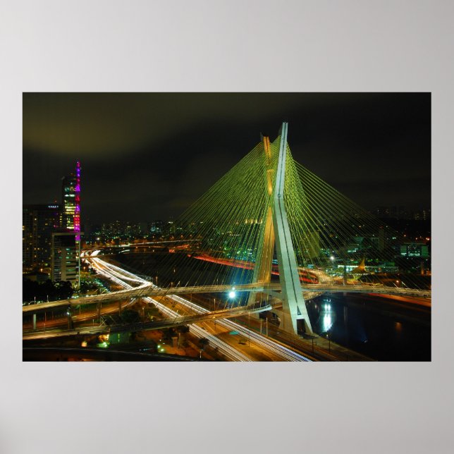 The Octavio Frias de Oliveira bridge Sao Paulo Poster (Front)
